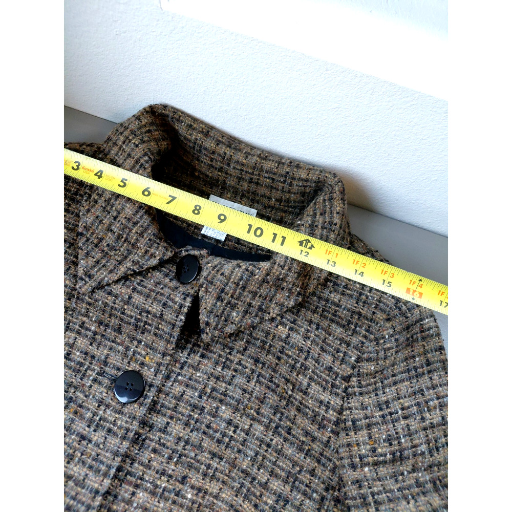 True Vintage Wool Overcoat Charles Gray London Tweed Women's Large Brown Classic - Picture 8 of 12